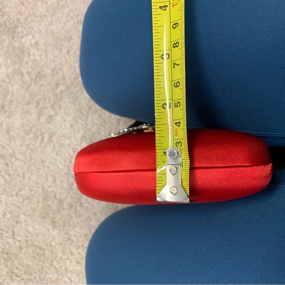 INC International Concepts Red Clutch with Silver Accent - Picture 13 of 14